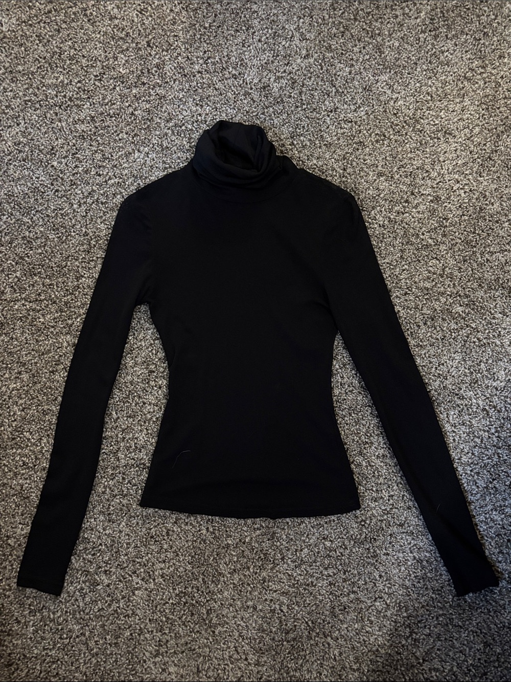 Classic Sheer Black Women’s Turtleneck Long Sleeve Top